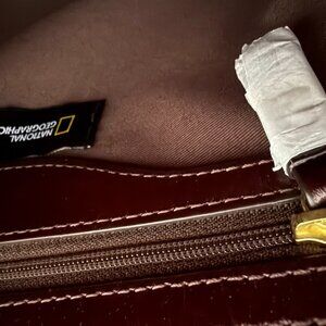 National Geographic light leather travel tote